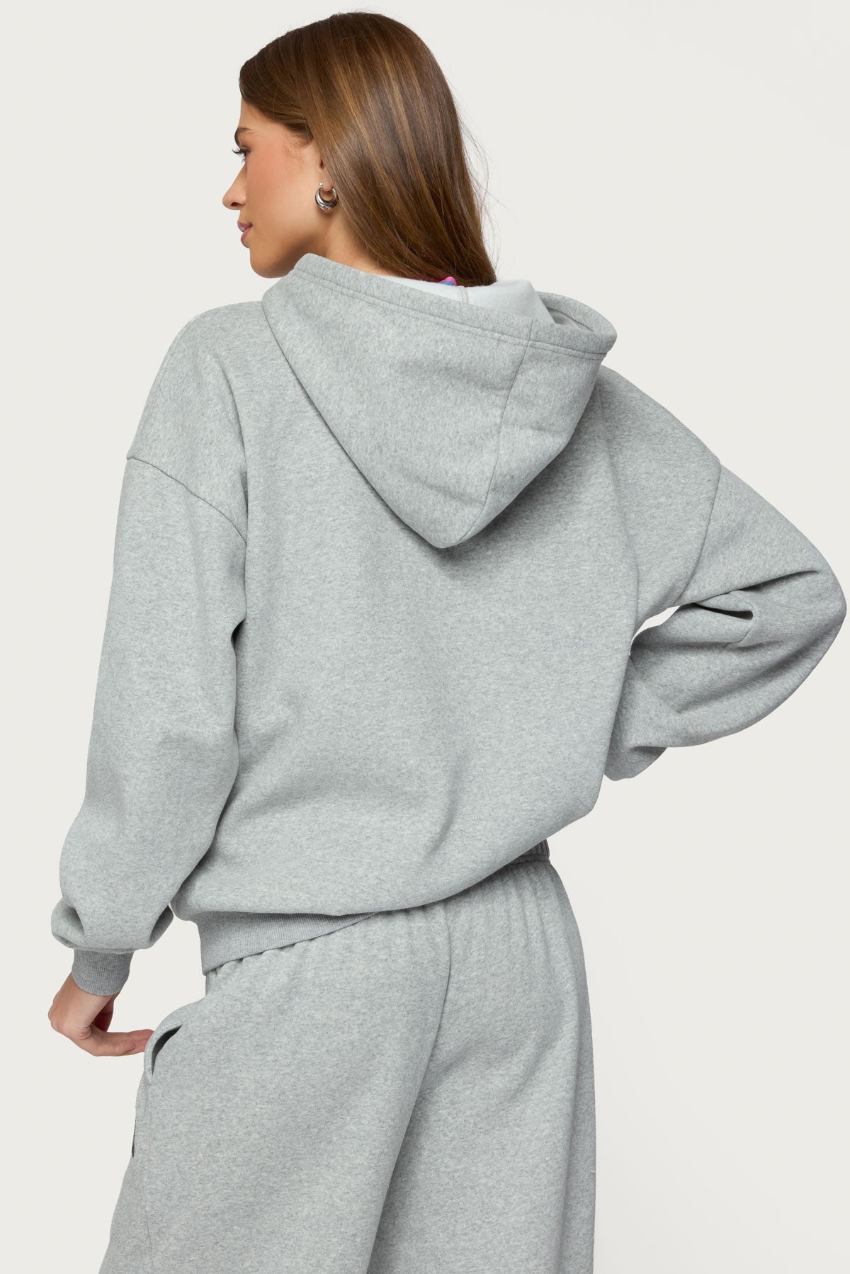 Edikted Crush Oversized Hoodie - DARK GRAY MELANGE