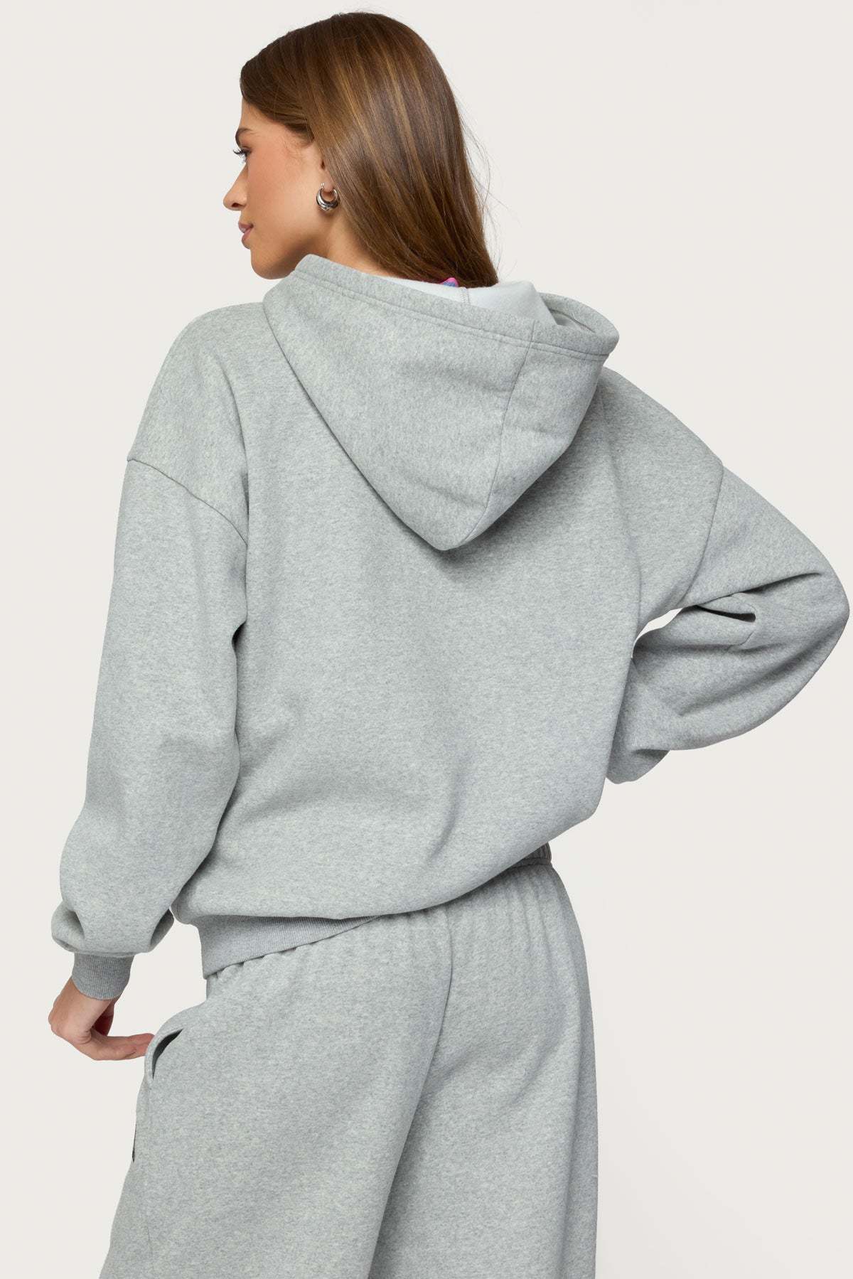 Edikted Crush Oversized Hoodie - DARK GRAY MELANGE