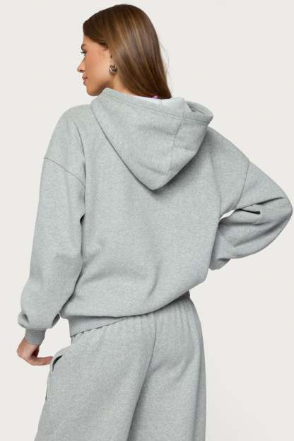 Edikted Crush Oversized Hoodie - DARK GRAY MELANGE