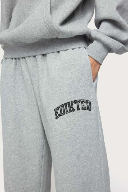 Edikted Crush Sweatpants - DARK GRAY MELANGE