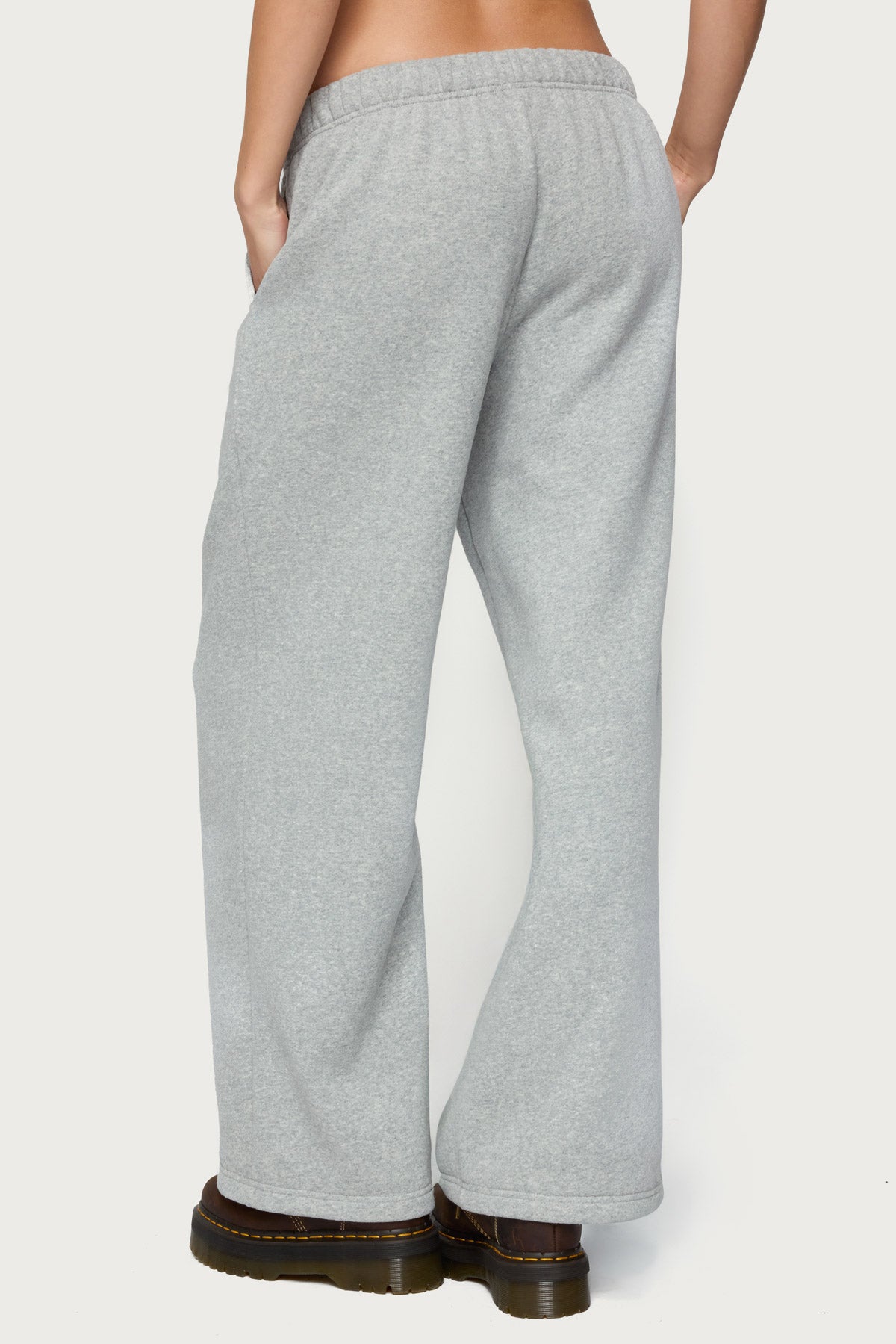 Edikted Crush Sweatpants - DARK GRAY MELANGE