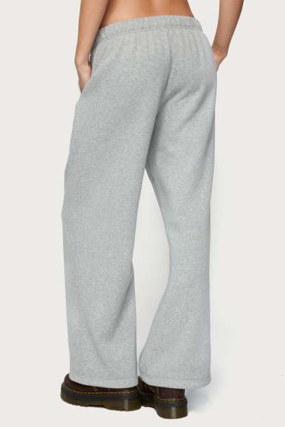 Edikted Crush Sweatpants - DARK GRAY MELANGE