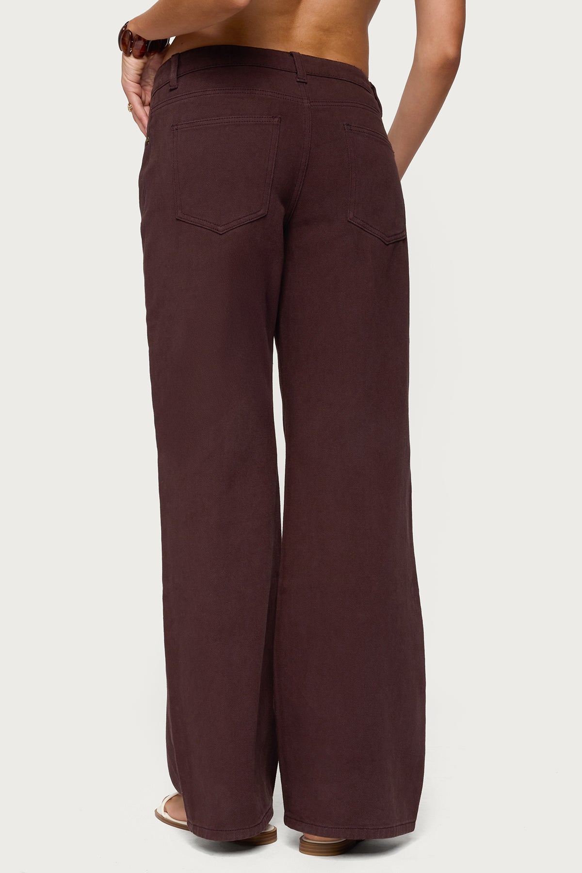 Roman Low Rise Baggy Jeans - BROWN