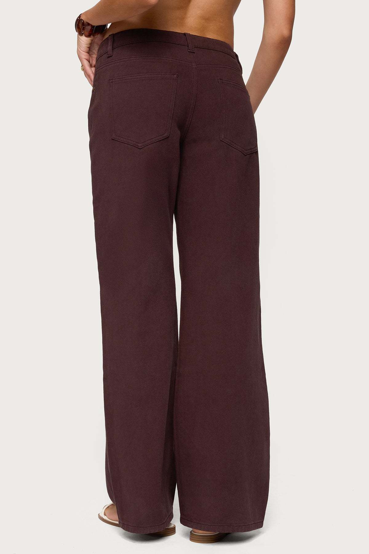 Roman Low Rise Baggy Jeans - BROWN