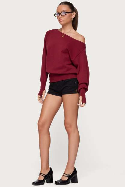 Jagger Low Rise Denim Shorts - BLACK
