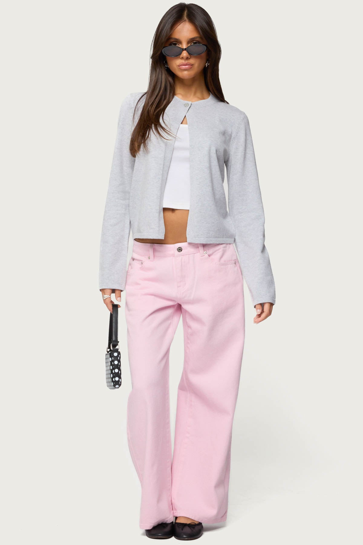 Petite Roman Low Rise Baggy Jeans - PINK