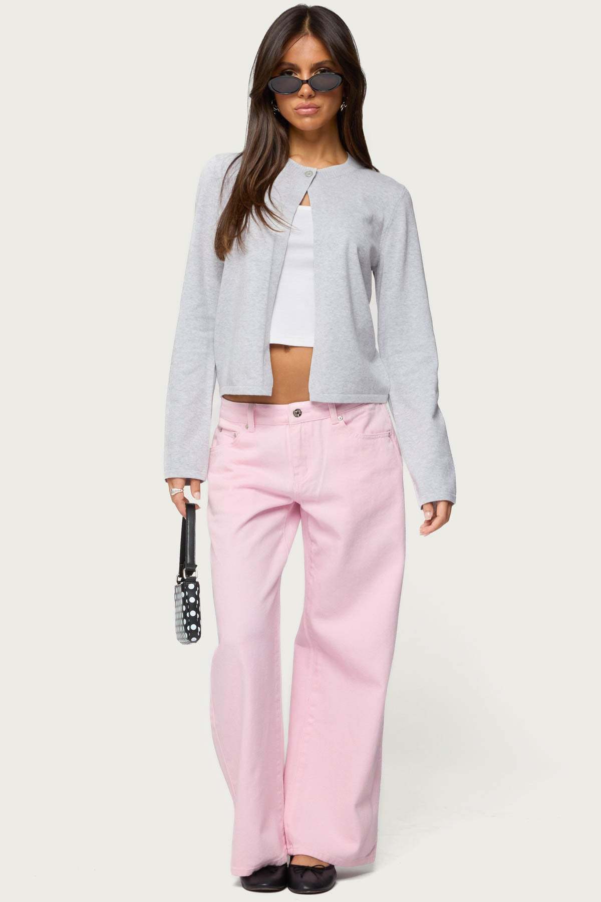 Petite Roman Low Rise Baggy Jeans - PINK