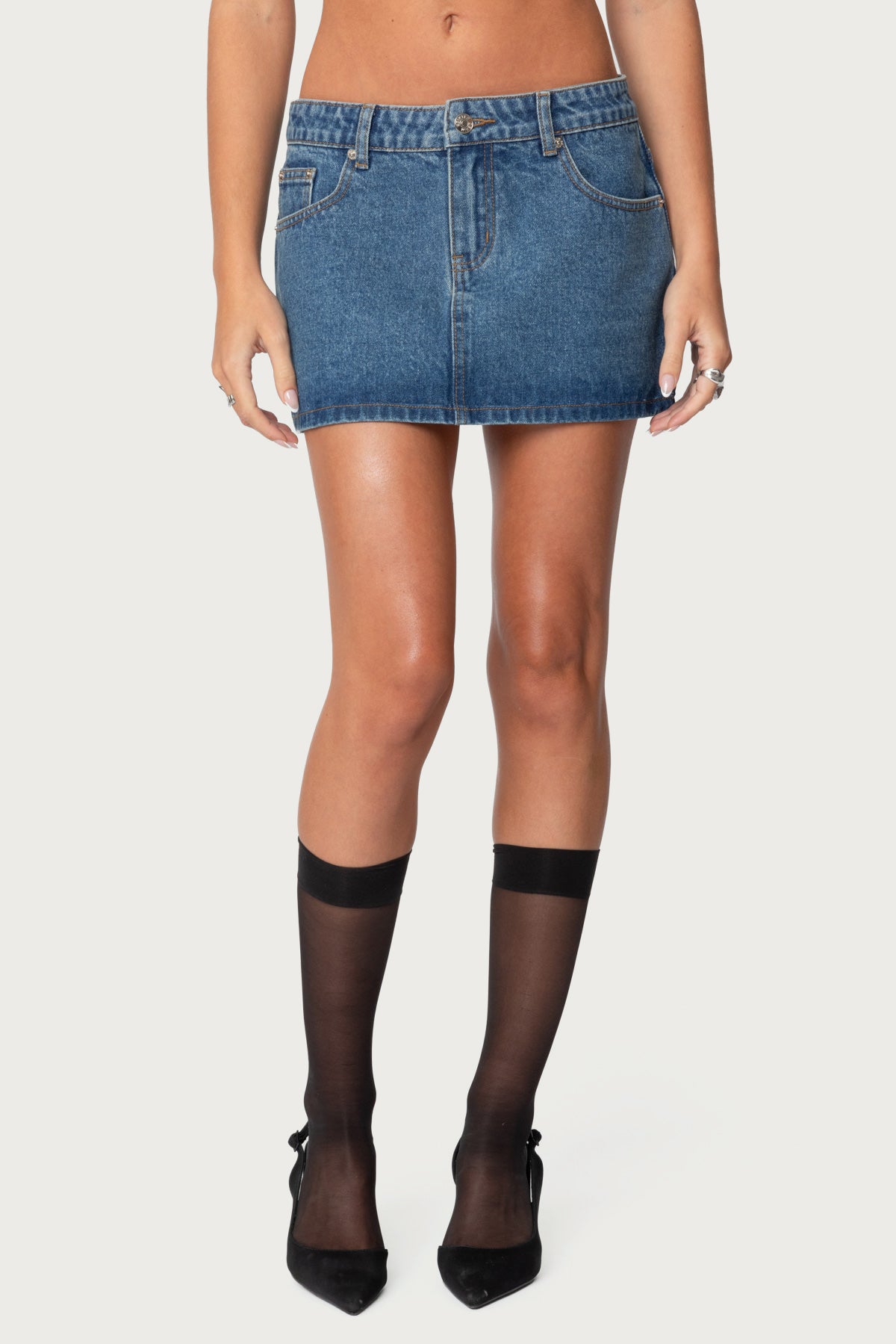 Chiara Denim Micro Skirt - BLUE