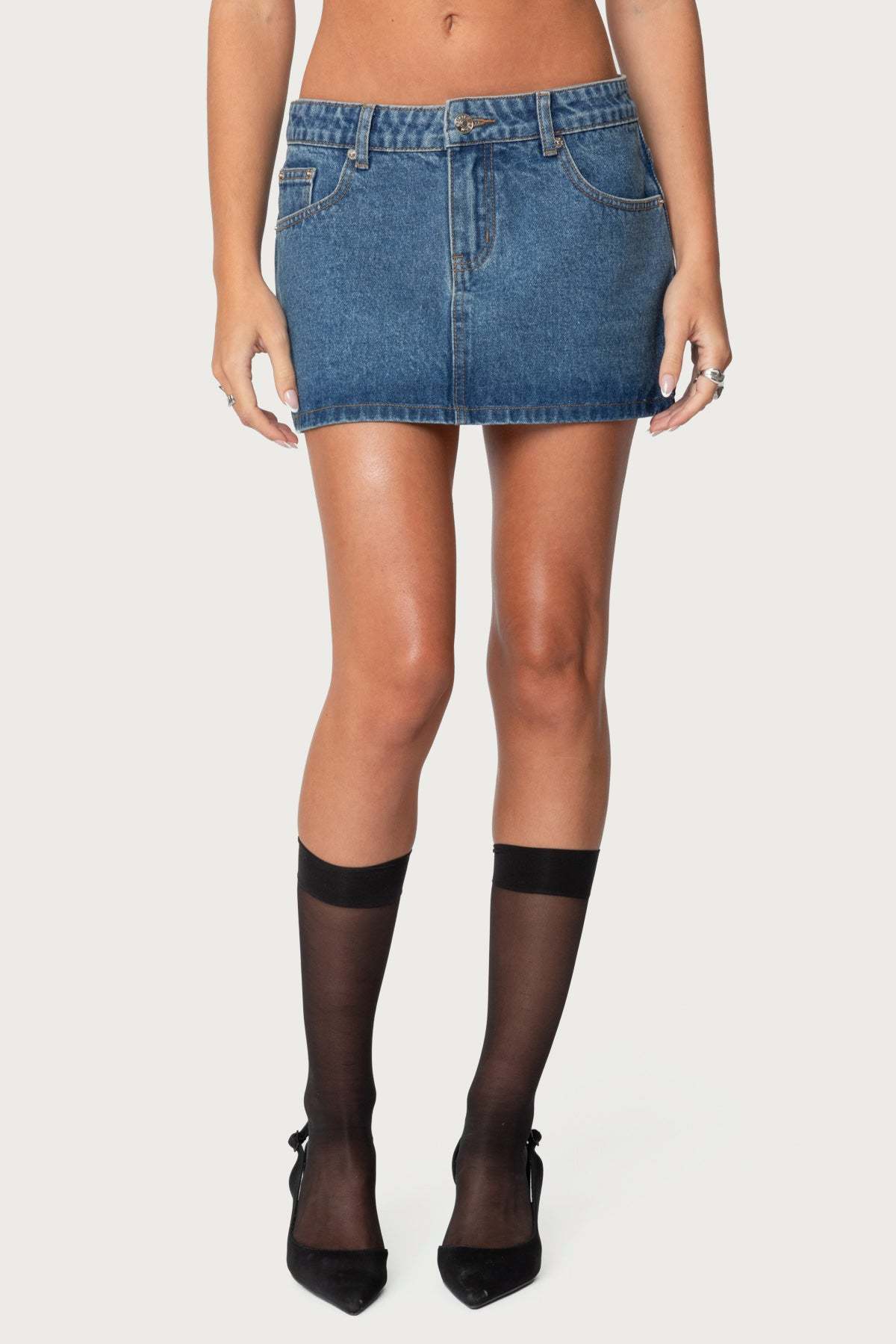 Chiara Denim Micro Skirt - BLUE