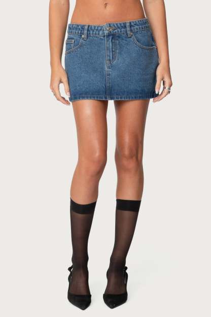 Chiara Denim Micro Skirt - BLUE