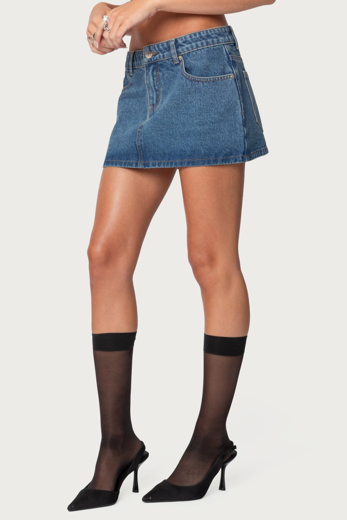 Chiara Denim Micro Skirt - BLUE