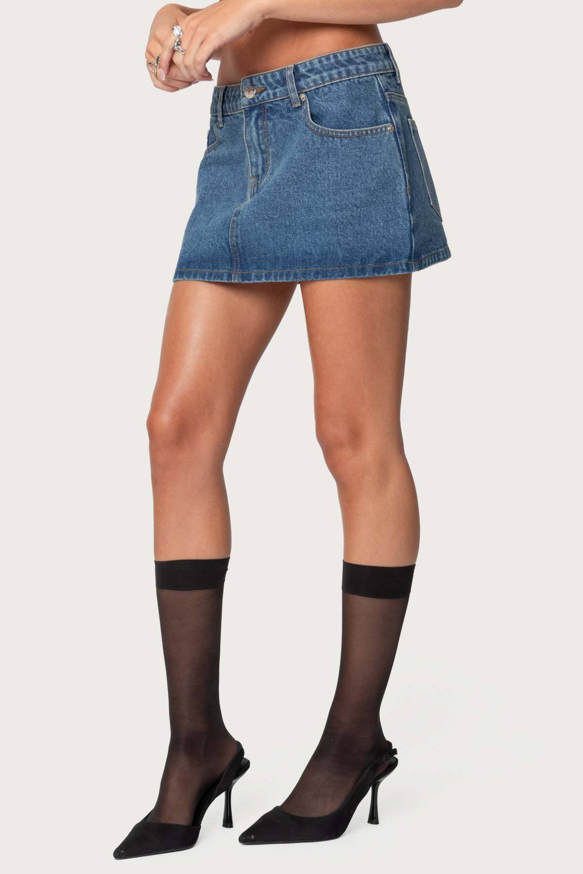 Chiara Denim Micro Skirt - BLUE