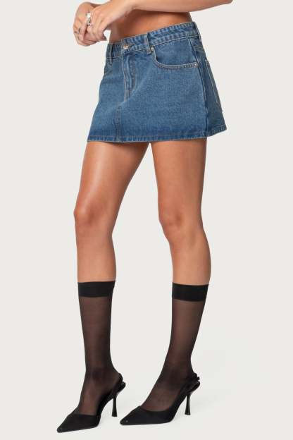 Chiara Denim Micro Skirt - BLUE