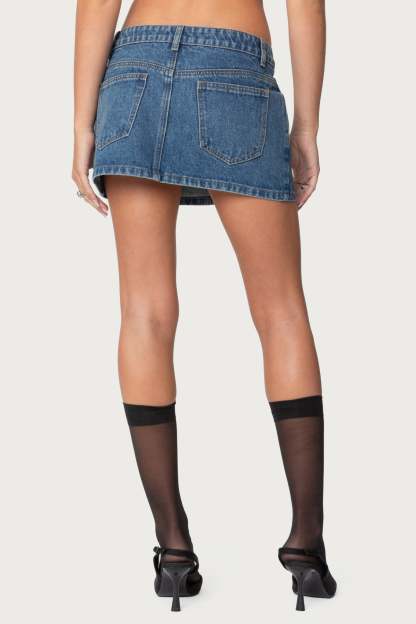 Chiara Denim Micro Skirt - BLUE