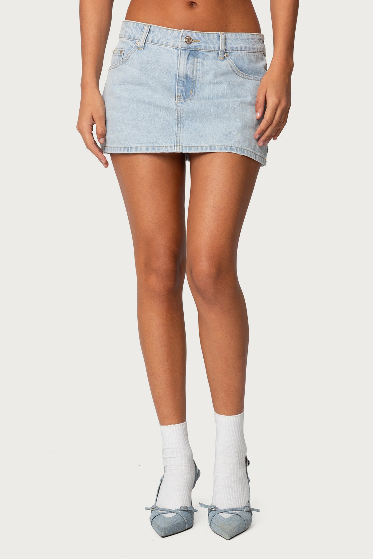 Chiara Denim Micro Skirt - LIGHT BLUE