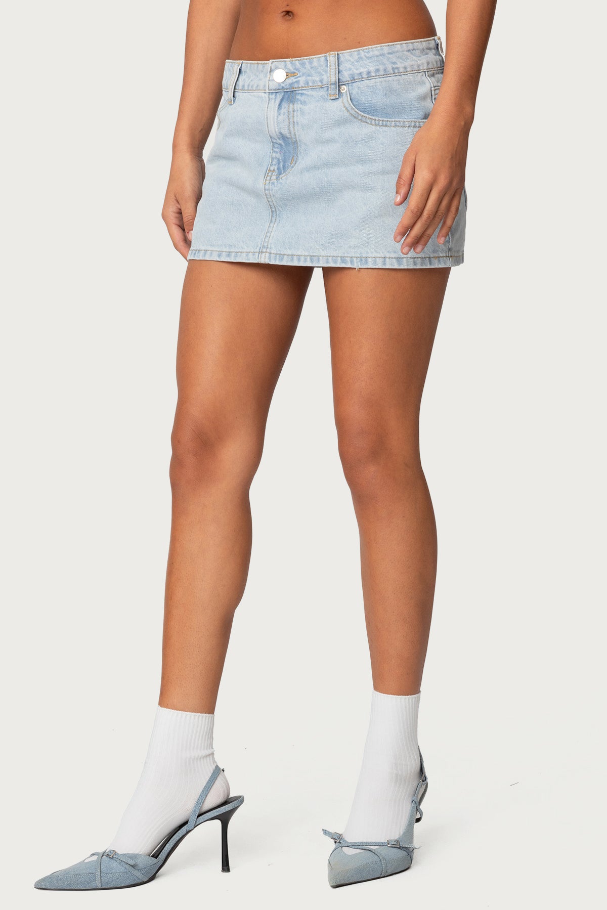 Chiara Denim Micro Skirt - LIGHT BLUE