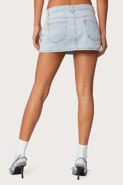 Chiara Denim Micro Skirt - LIGHT BLUE