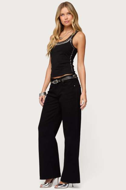 Roman Low Rise Baggy Jeans - BLACK
