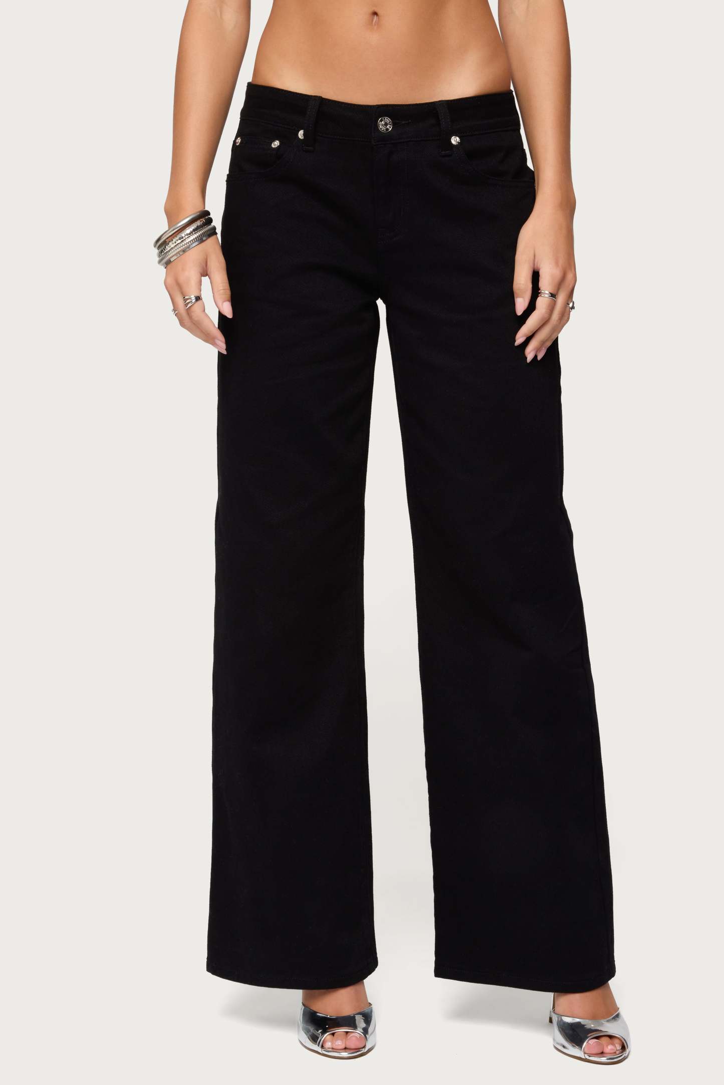 Roman Low Rise Baggy Jeans - BLACK