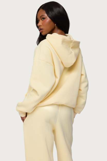 Basic Girl Oversized Edikted Hoodie - YELLOW