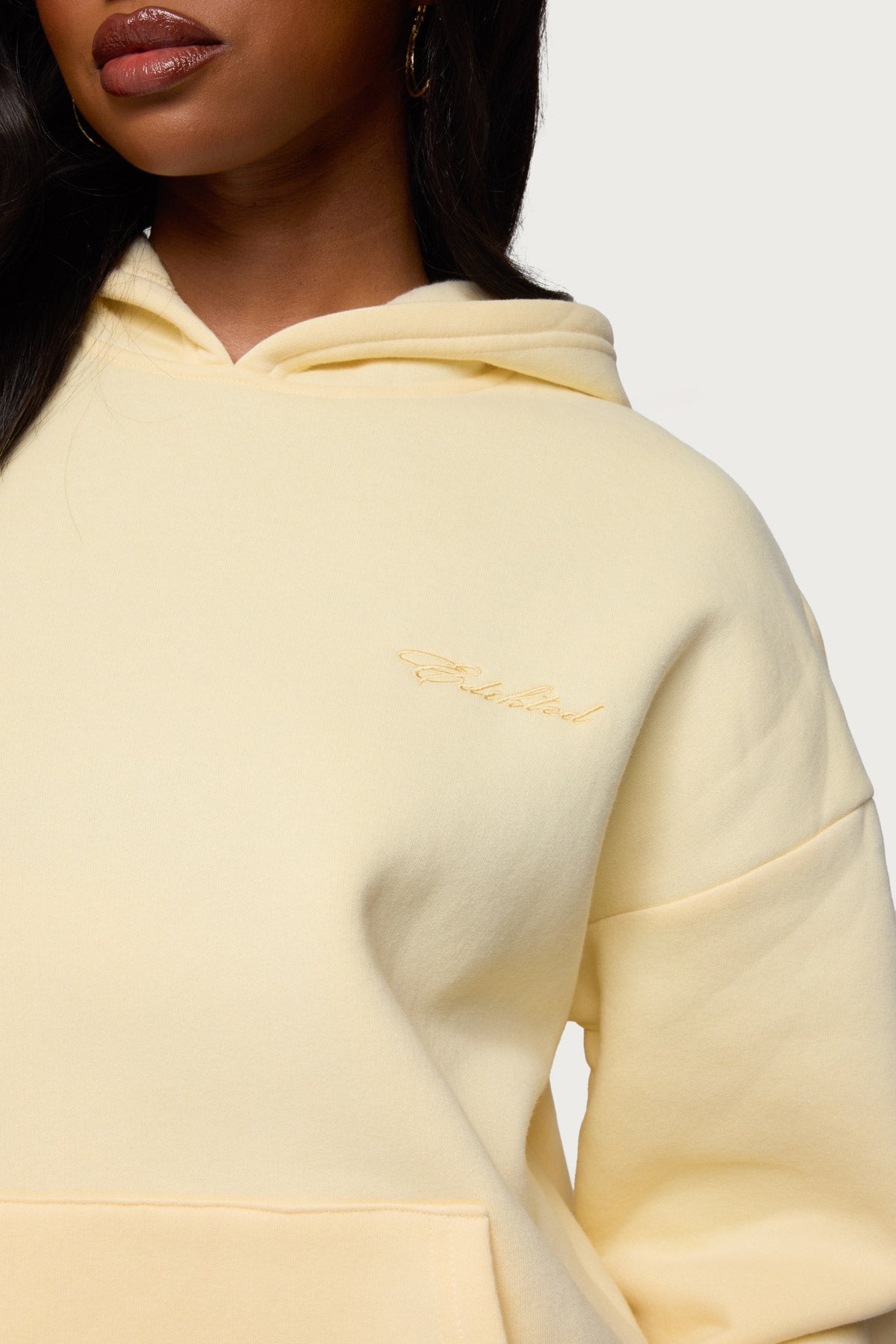 Basic Girl Oversized Edikted Hoodie - YELLOW