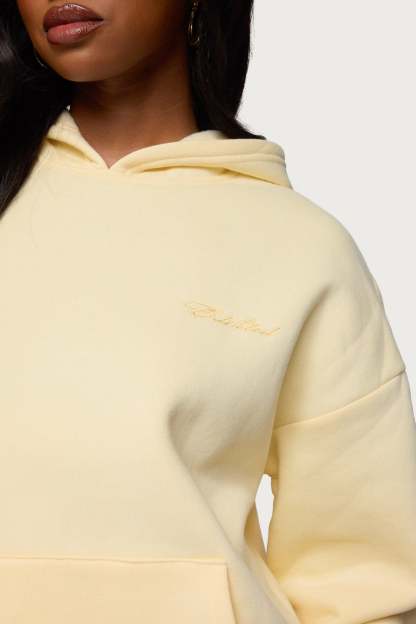 Basic Girl Oversized Edikted Hoodie - YELLOW