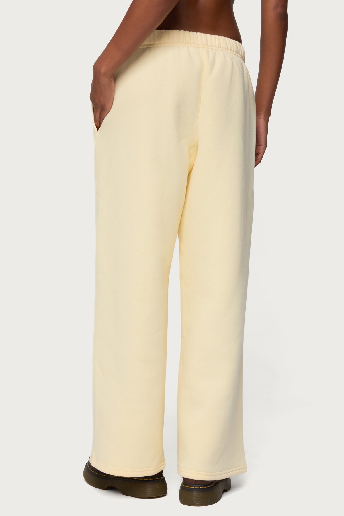 Basic Girl Wide Leg Edikted Sweatpants - YELLOW