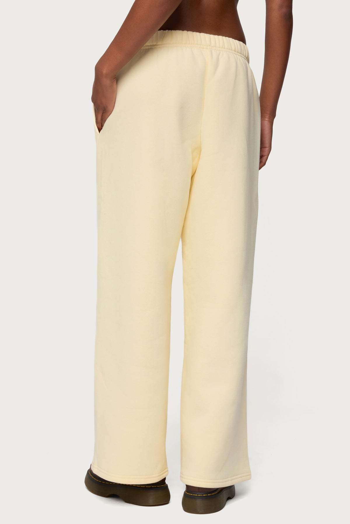 Basic Girl Wide Leg Edikted Sweatpants - YELLOW