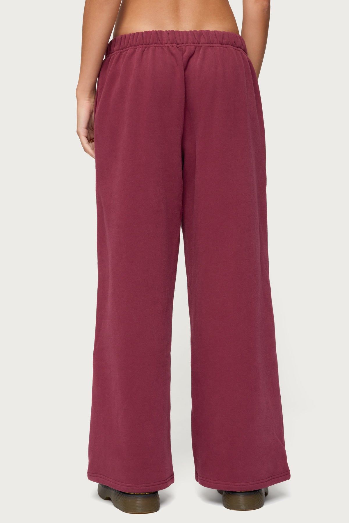 Basic Girl Wide Leg Edikted Sweatpants - BURGUNDY