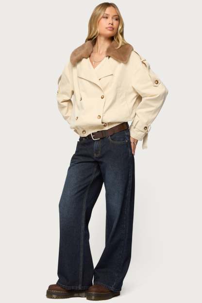 Raelynn Washed Low Rise Baggy Jeans - DARK-BLUE-WASHED