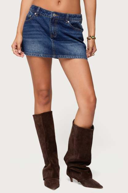 Chiara Denim Micro Skirt - DARK-BLUE
