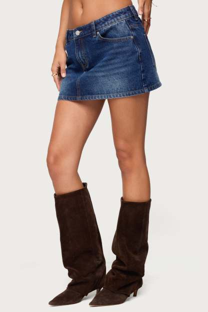 Chiara Denim Micro Skirt - DARK-BLUE