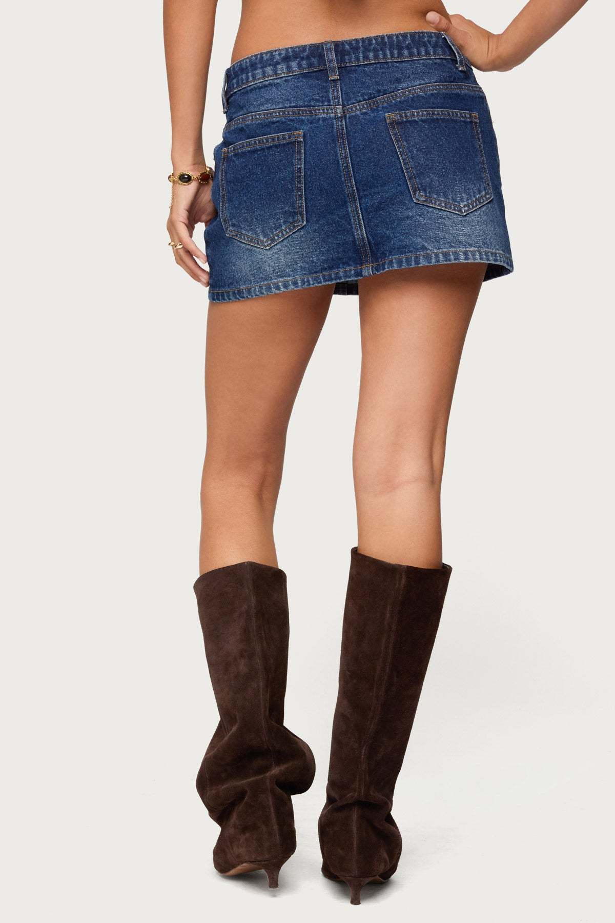 Chiara Denim Micro Skirt - DARK-BLUE