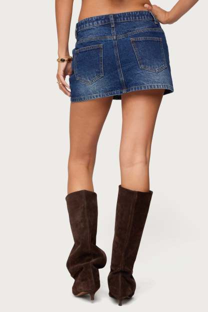 Chiara Denim Micro Skirt - DARK-BLUE