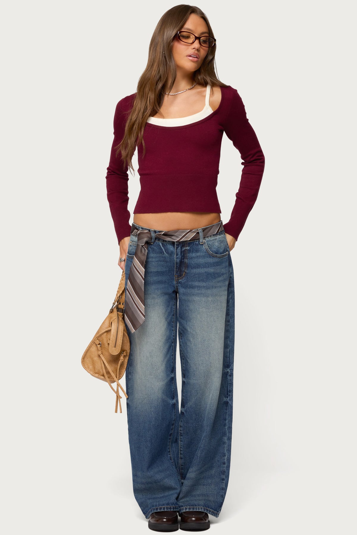 Raelynn Washed Low Rise Baggy Jeans - MEDIUM-VINTAGE-INDIGO