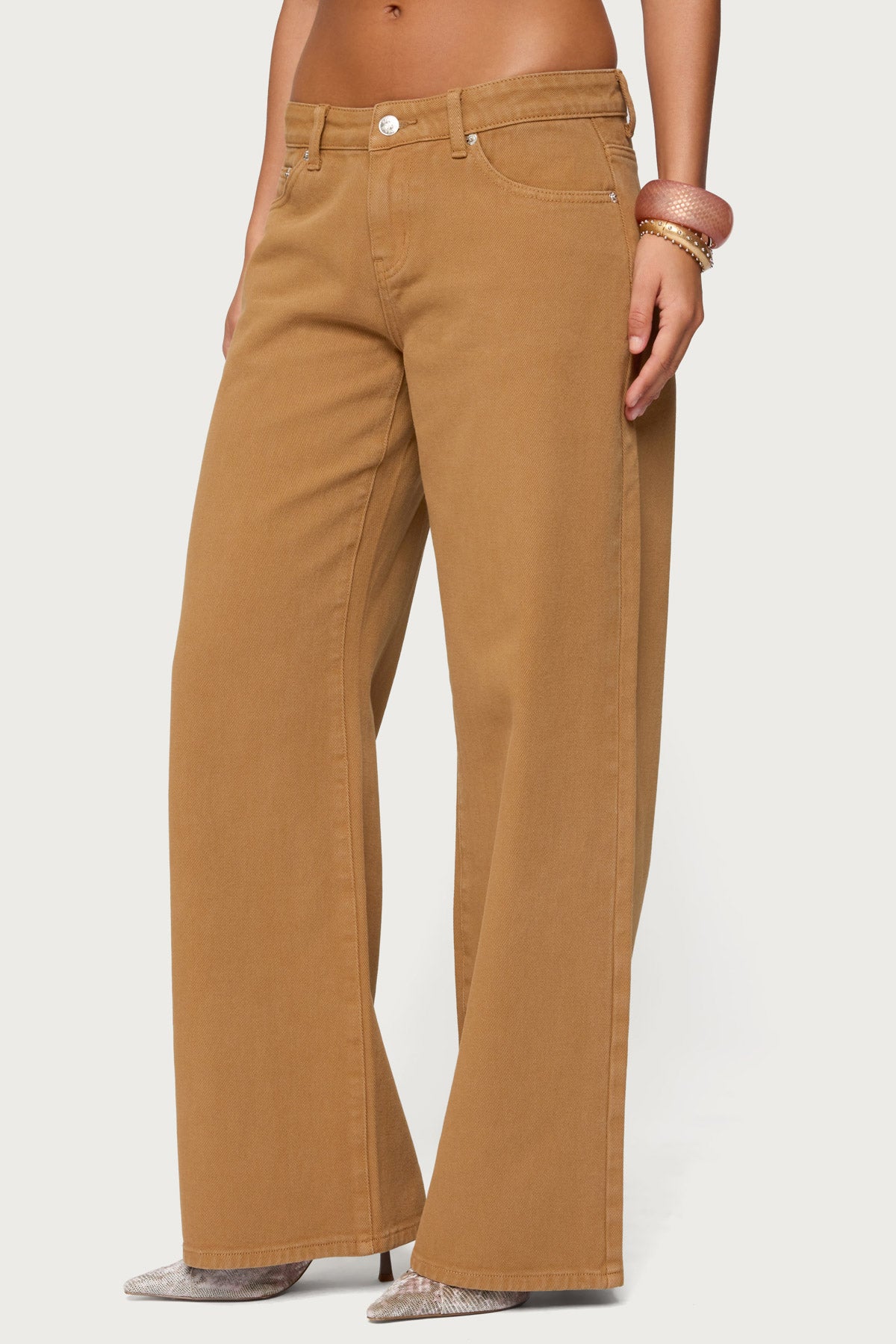 Roman Low Rise Baggy Jeans - CAMEL
