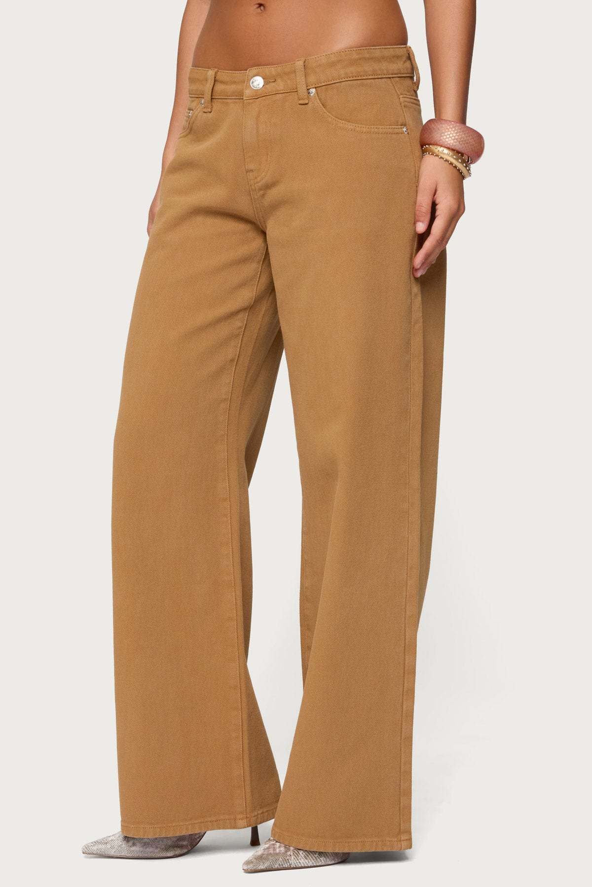Roman Low Rise Baggy Jeans - CAMEL