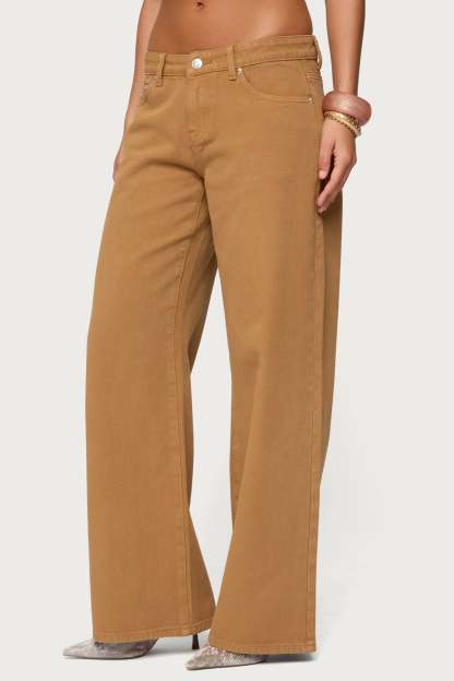 Roman Low Rise Baggy Jeans - CAMEL
