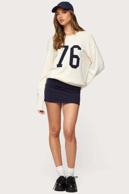 Aisha Low Rise Mini Skirt - NAVY