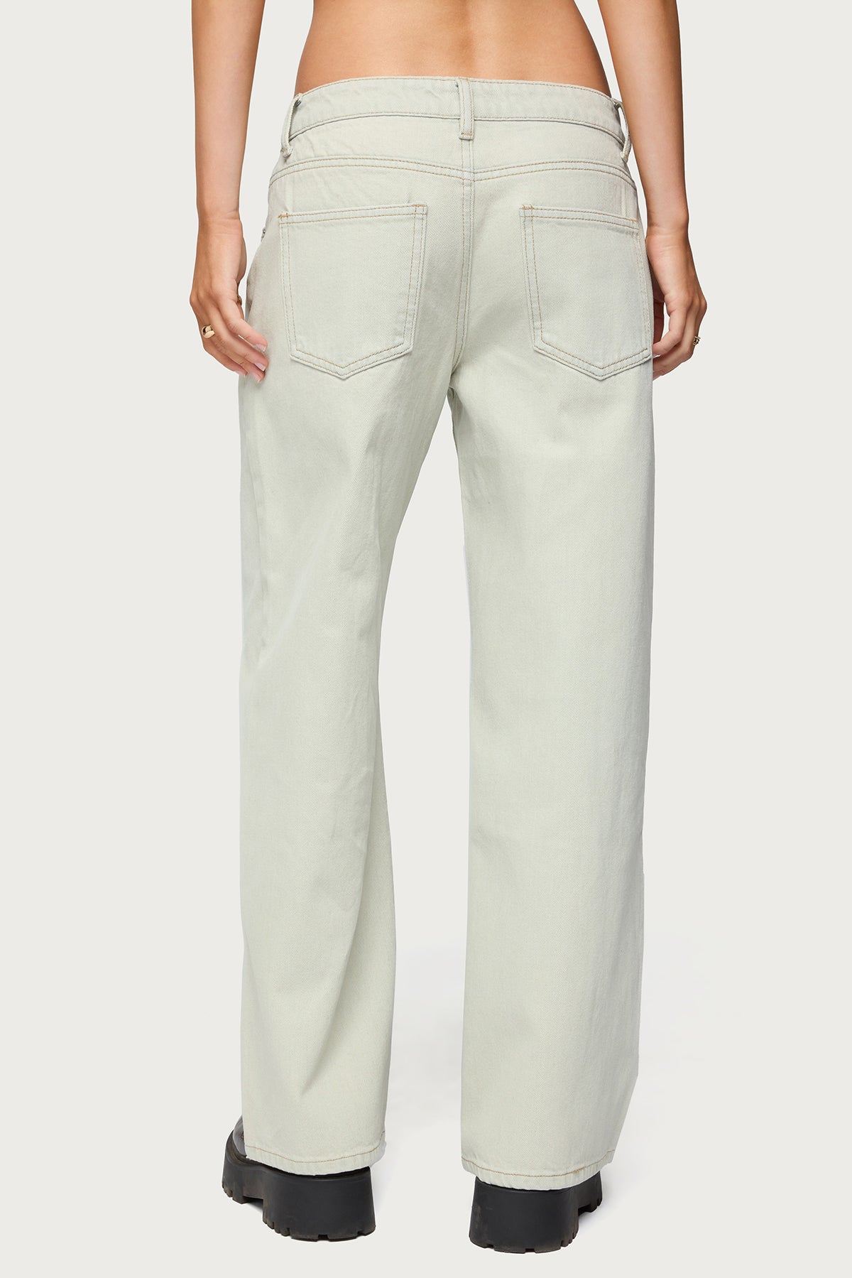 Petite Raelynn Washed Low Rise Baggy Jeans - BLUE-VINTAGE-WASHED