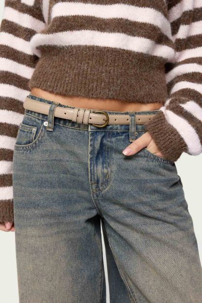 Goldey Faux Leather Belt - TAN
