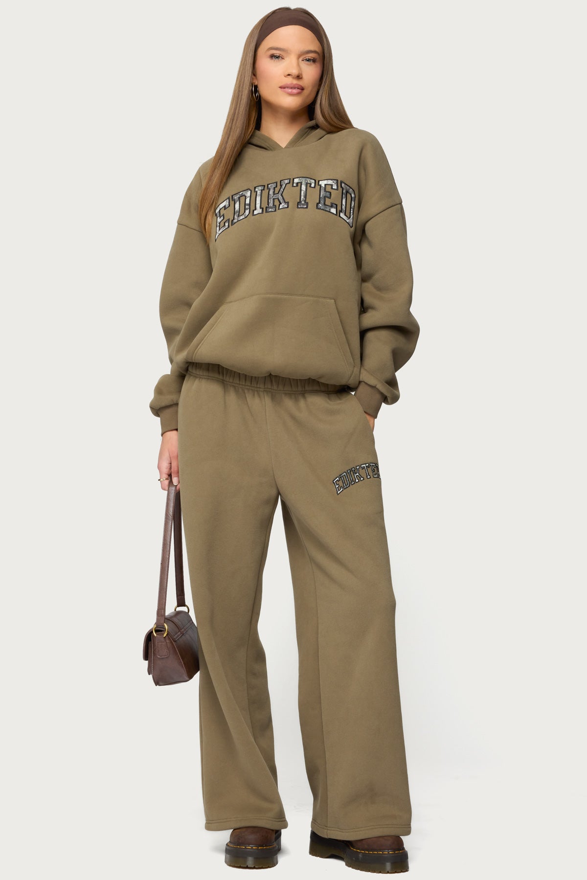 Edikted Crush Oversized Hoodie - OLIVE