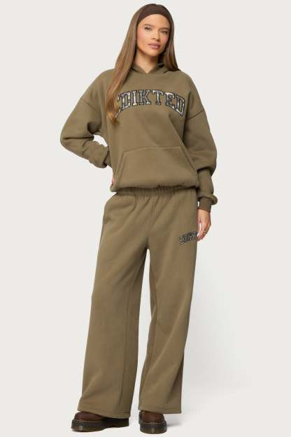 Edikted Crush Oversized Hoodie - OLIVE