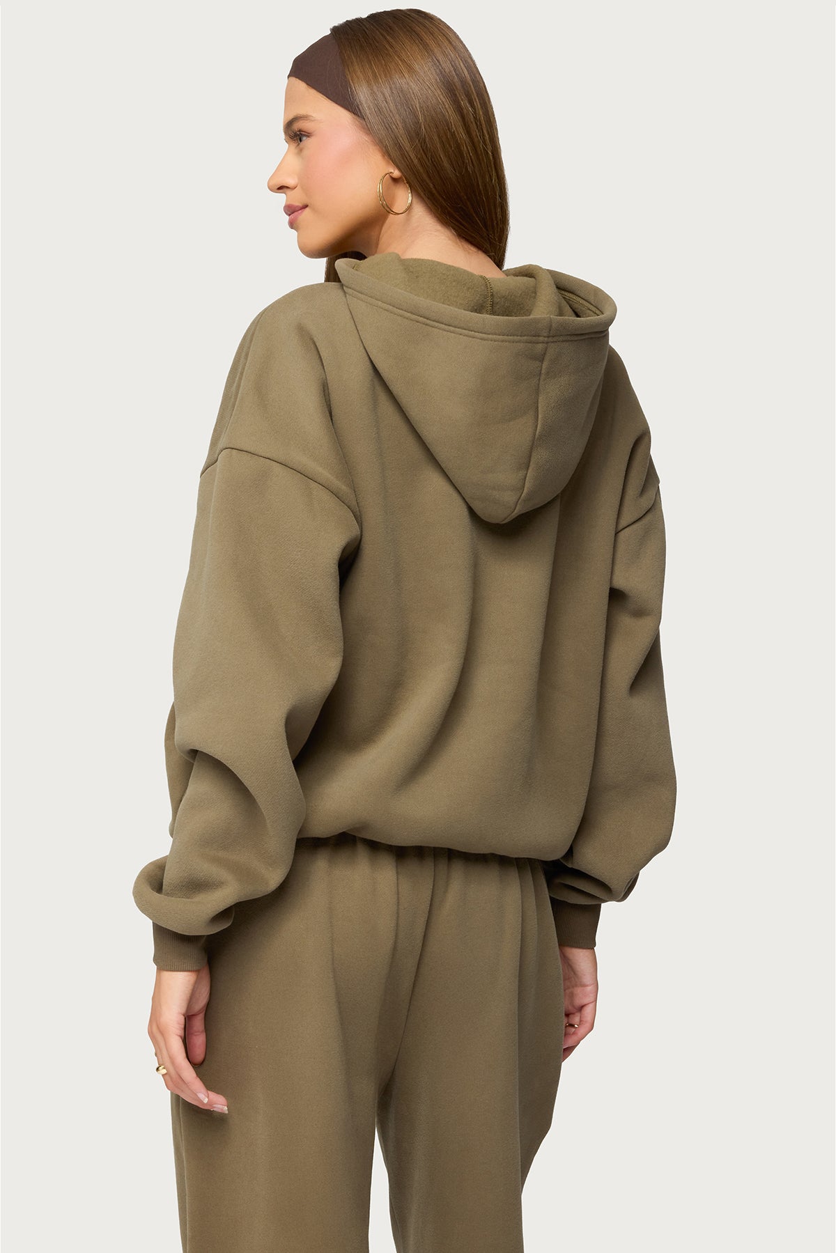 Edikted Crush Oversized Hoodie - OLIVE
