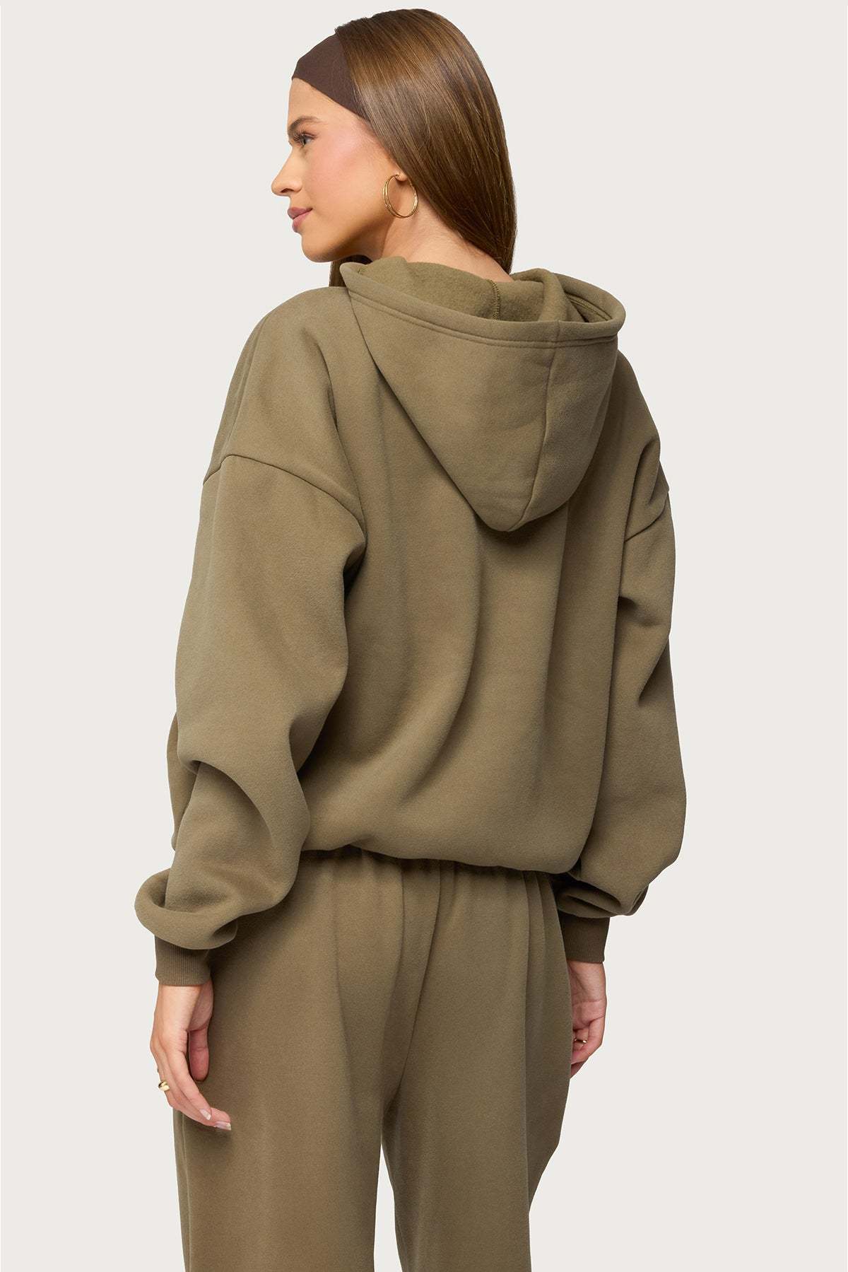 Edikted Crush Oversized Hoodie - OLIVE