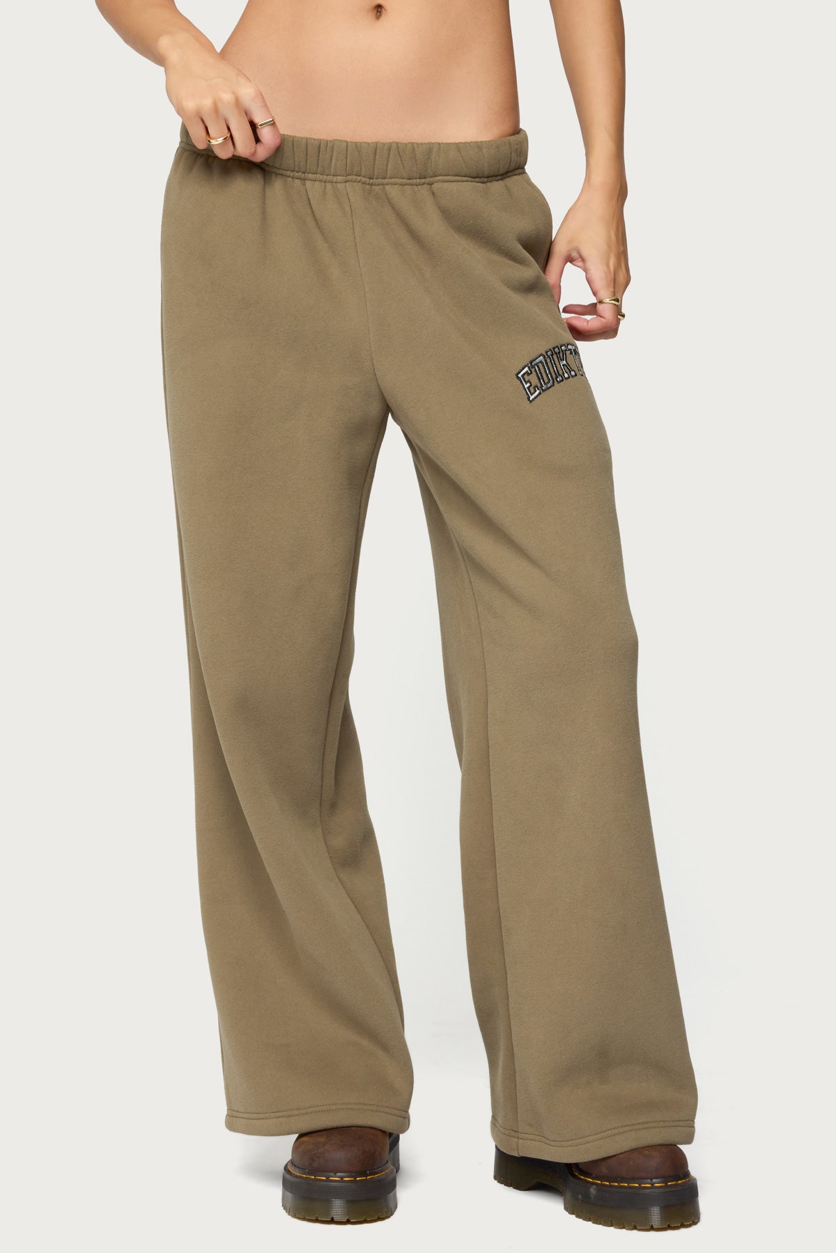 Edikted Crush Sweatpants - OLIVE
