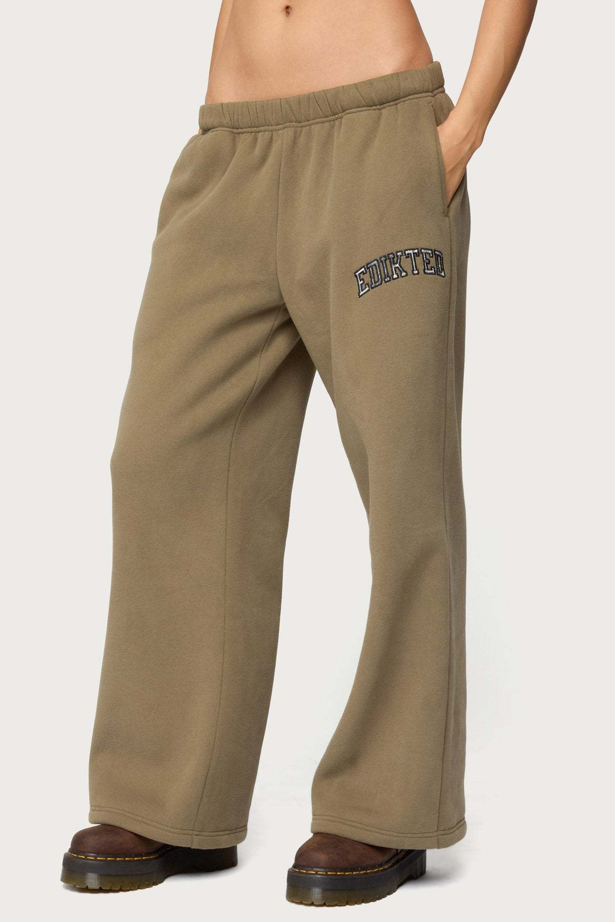 Edikted Crush Sweatpants - OLIVE