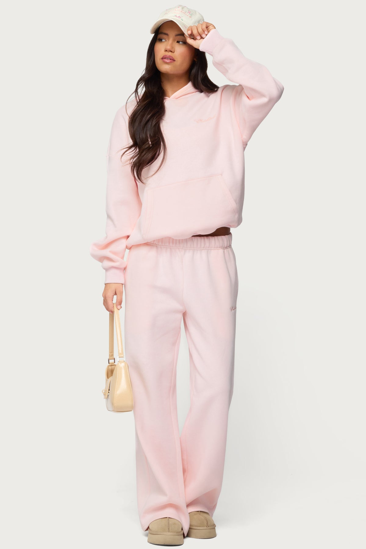 Basic Girl Wide Leg Edikted Sweatpants - LIGHT-PINK
