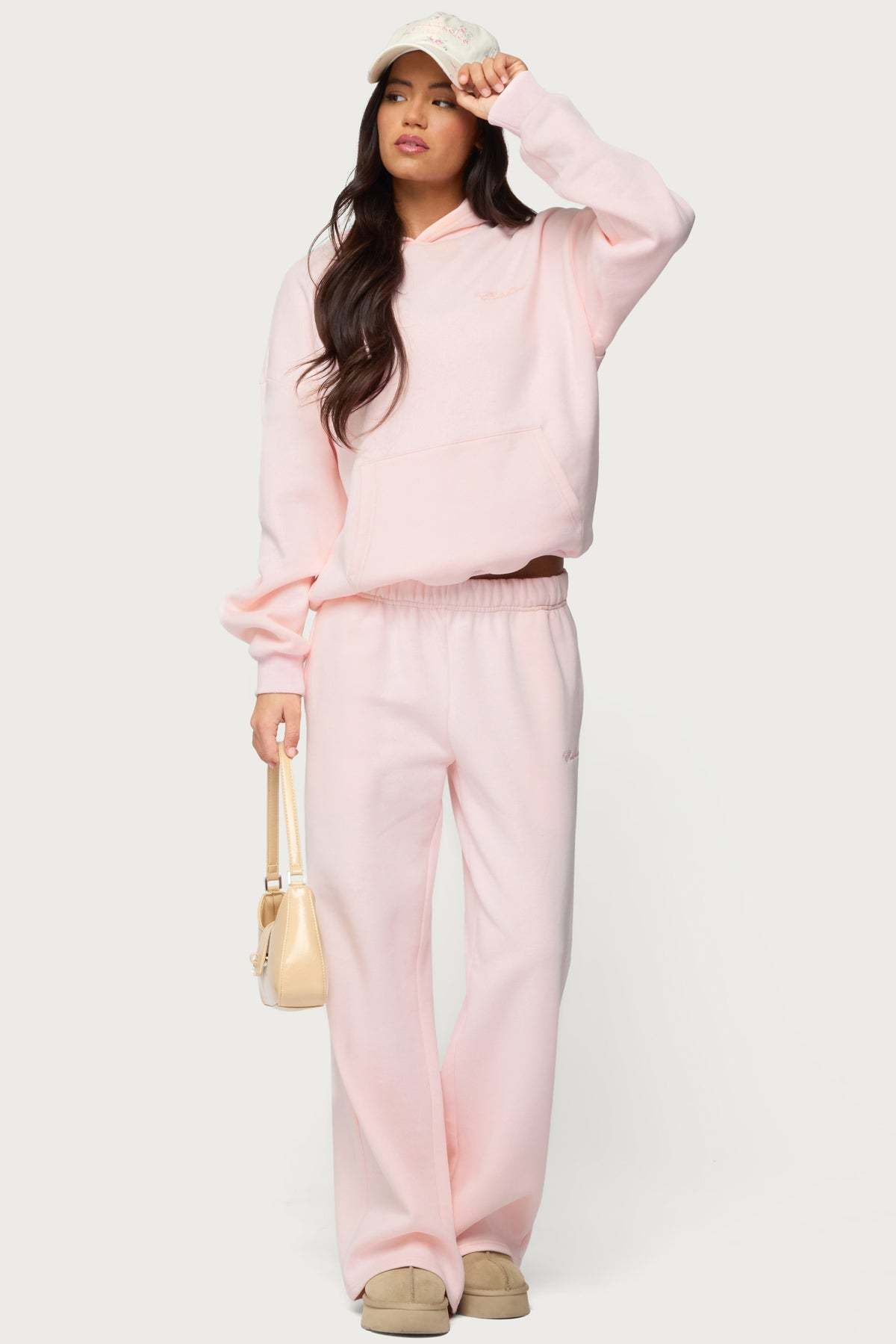 Basic Girl Wide Leg Edikted Sweatpants - LIGHT-PINK