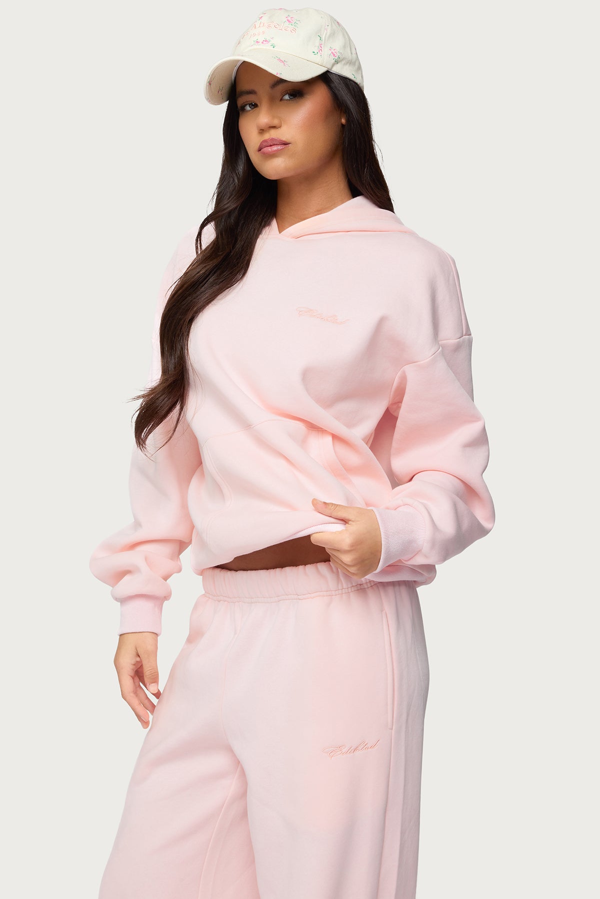 Basic Girl Oversized Edikted Hoodie - LIGHT-PINK